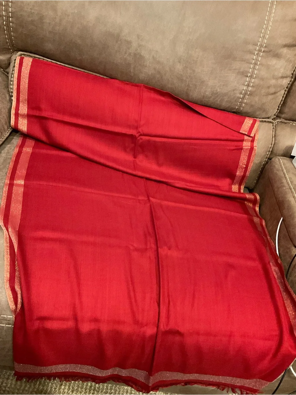 Red with Gold Accents Nordstrom Shawl